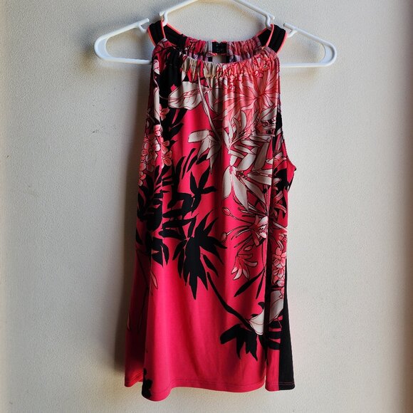 Tahari Pink Tropical Halter Top Size Small - Picture 6 of 16